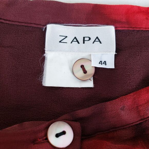 ZAPA Womens 44 (L) Burgundy Wrap Skirt Artsy Whimsigoth Indie Dark Romantic Boho - Picture 8 of 9